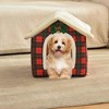 Christmas Cat Bed for Indoor Cats Plaid Xmas Cat Tent Cats Bed Cave for Pets Kittens and Dogs - 4 of 4