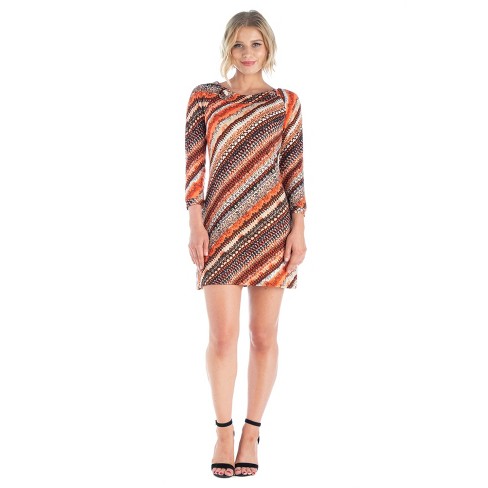 Shades Of Fall Long Sleeve Mini Dress-multicolored-xl : Target