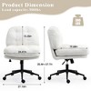 White Cross-Leg Chair on Wheels ¨C Wide Thick Seat, Swivel Ergonomic Desk/Vanity Ready - 2 of 4