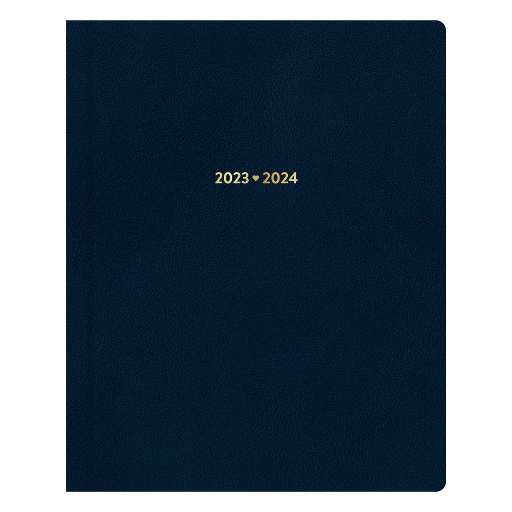 Color Me Courtney for Blue Sky 2023-24 Academic 8.5"x10" Weekly/Monthly Bookbound Faux Leather Hard Cover Navy