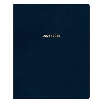 Color Me Courtney for Blue Sky 2023-24 Academic 8.5"x10" Weekly/Monthly Bookbound Faux Leather Hard Cover Navy