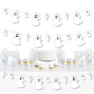 Big Dot of Happiness Spooky Ghost - Halloween Party DIY Decorations - Clothespin Garland Banner - 44 Pieces - 1 of 4