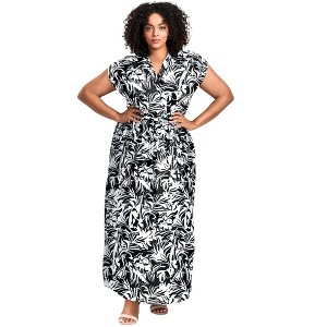 knee length dresses for ladies Farm Rio Ainika Long Sleeve Tiered Maxi Dress in Graphic Ainika Red at Nordstrom, Size XX-SMALL main image 1