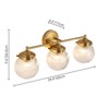 Rennnsan Yelorra 24"W Hardwired 3-Light Globe Textured Glass Mid-Century Modern Dimmable Vanity Light - 3 of 4