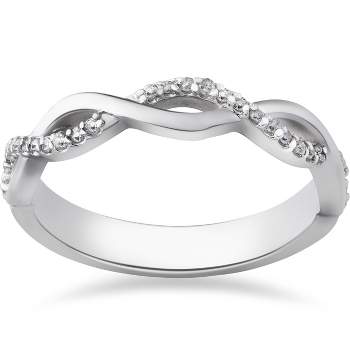 Pompeii3 1/8ct Diamond Infinity Wedding Ring 10k White Gold