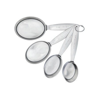 Cuisipro Silver Stainless Steel Measuring Cup Set, 4 Piece