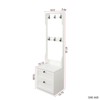 SKRAN 2-in-1 Coat Rack and NightstandWood Bedside/Entryway Storage Organizer with Drawer & Hooks,Freestanding Clothes Hanger for Bedroom,Hallway,White - 3 of 4