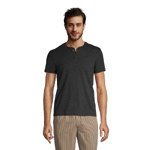 Lands' End Men's Short Sleeve Super-T Henley - 1 of 3