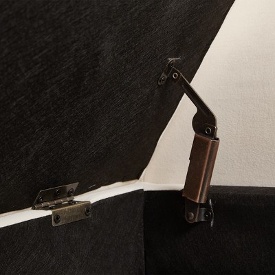 51.5'' Beige Velvet Upholstered Storage Ottoman Bench with Arms