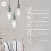 GE Household Lighting 3pk Pearl HD Daylight 60W LED Deco Candelabra Base BC Light Bulbs: 500 Lumens, 5000K, Dimmable, E12 - 2 of 4