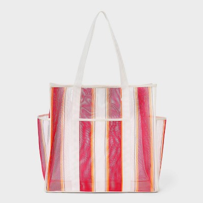 Mesh Packable Tote Handbag - Shade & Shore™ Pink Stripe