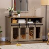 PawHut Dog Crate Furniture for Large Dogs, Double Dog Kennel for Small Dogs with Shelves, Sliding Doors - 3 of 4