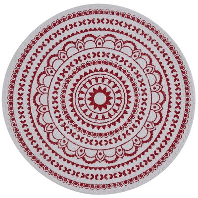 Split P Medallion Round Printed Placemat Set - Red