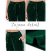 cheibear Women's Velvet Elastic Waist Lounge Ankle Wide Leg Pajama Pants - 4 of 4