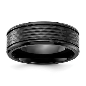 Chisel Black Zirconium Polished 8mm Band Ring - 1 of 4