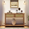 Entryway Table, Console Table with Rattan 2 Drawers, Wood Sofa Table with Storage - 3 of 4