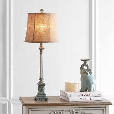 Antique Blue and Brown Traditional Table Lamp Set