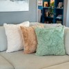 HGTV Triple Jacquard Carved Faux Fur Pillow Autumn Bliss Snowbound 22 x 22 inches - 2 of 4