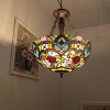 Chloe Lighting Rosey Tiffany-Style 3 Light Roses Inverted Ceiling Pendant 20`` Shade - 4 of 4
