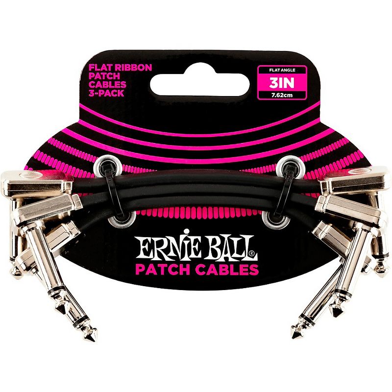Ernie Ball Flat Ribbon 3-Pack Patch Cables, 1 of 3