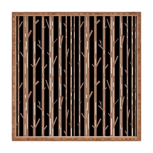 Lisa Argyropoulos Modern Trees Black Square Bamboo Tray Deny Designs Target