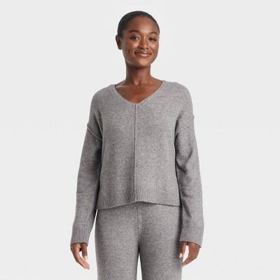 Image of Women's Pullover Pajama Sweater - Auden™ Heathered Gray M