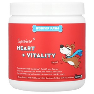 Wonder Paws Superhero® Heart + Vitality Chews, For Dogs, All Ages, Bacon, 90 Soft Chews, 7.93 oz (225 g) - 1 of 3