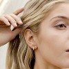 14K Gold Plated Sterling Silver Post Cubic Zirconia Huggie Earrings | Small Round Huggie Stud Fashion Hoop Earrings for Women in Gold Plating - 2 of 4