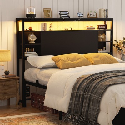 Aheaplus Headboards with Power Outlets and RGB LED Light