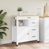 vidaXL Kitchen Trolley MONZA 33.1 in.x15.7 in.x35.4 in. Solid Wood Pine - 3 of 4