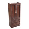Keloyid Seusar Cherry Wood 31.3 in. Armoire with 3 Drawers and Hanging Rod - 2 of 4