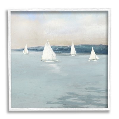 Stupell Industries Coastal Sailing Seascape Boats Framed Giclee Art