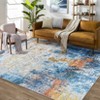 Washable Modern Abstract Rug Non Slip Low Pile Rug Soft Throw Floor Cover Foldable Indoor Carpet for Living Room Bedroom - 2 of 4