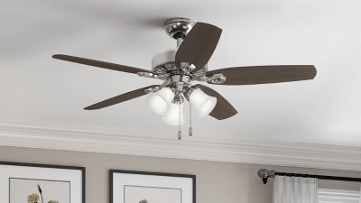 52" Bronze Low Profile Ceiling Fan with LED Light and Remote
