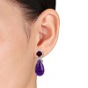 EVERLY JEWELRY | Rose Plated Sterling Silver 31.07 CT TGW Amethyst Garnet White Topaz Earrings - 3 of 4