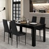 Tangkula Modern Rectangular Kitchen Table Set w/ 4 PVC Leather Dining Chairs Black - 2 of 4
