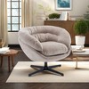 ORRD Modern Chenille Swivel Chair - 360° Rotating Office/Accent Chair w/ Removable Cushion, Black Metal Base, Brown Cotton - 3 of 4