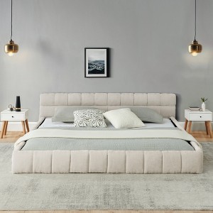 GDFStudio Olivia Chenille Upholstered Tufted Bed with Headboard - 1 of 4
