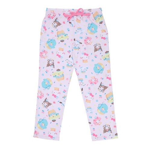 Hello Kitty Friends Multi-Colored AOP Womens Sleep Pajama Pants