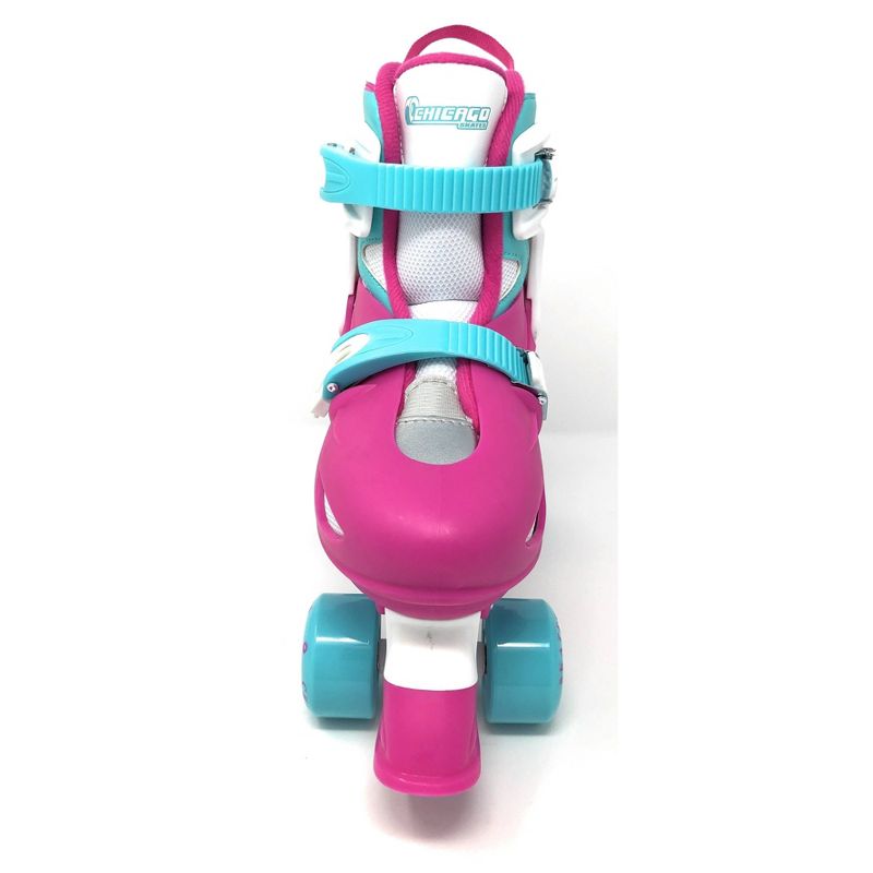 Chicago Skates Adjustable Kids' Quad Roller Skate - Pink/White, 3 of 6