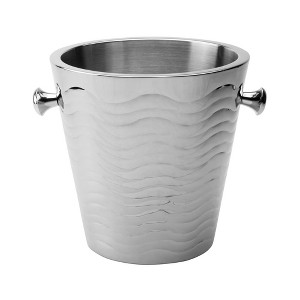 Jiallo  Ripple Wave Stainless Steel Bucket, 9" Wine, Silver - 1 of 1