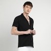 Campus Sutra Men Men's Onyx Black Creased Shirt - 3 of 4