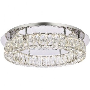 Elegant Lighting Monroe 1 - Light Flush Mount in  Chrome - 1 of 4