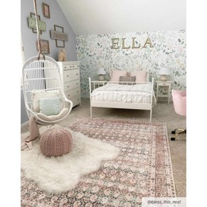 Hauteloom Rust Maligaya Distressed Washable Area Rug - 1 of 4