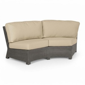 Covers & All Cabo 84 in L Curved Sofa, Willow Flat Wicker w / Sunbrella Cushion - 1 of 4