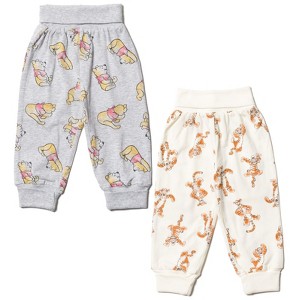 Disney Minnie Mouse Princess Little Mermaid Cinderella Belle Jasmine Baby Girls 2 Pack Pants Newborn to Infant - 1 of 4