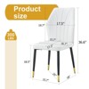 FONTOI 8PCS Dining Chairs with Patterned Backrest and Black Metal Legs for Dining Room, White, 18"*36.6"*17.5" - 3 of 4