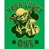 Juniors Womens Star Wars St. Patrick's Day Yoda Lucky One T-Shirt - 2 of 4