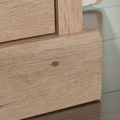 Prime Oak 70" Entertainment Credenza with Drawers and Cubbies