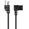 Monoprice Right Angle Power Cord - 6 Feet - Black | NEMA 5-15P to Right Angle IEC 60320 C13, 16AWG, 13A/1625W, SJT, 125V - 2 of 4